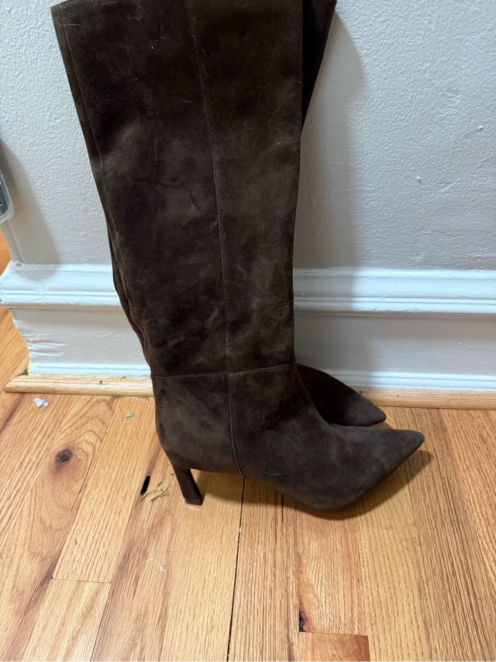 Marc fisher Women’s Tall Pointed-Toe Suede Boots in Dark Brown